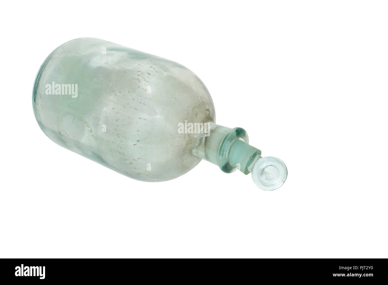 Apothecary bottle mit Glas Boden Stopfen. auf weißem Hintergrund, mit Freistellungspfad Stockfoto