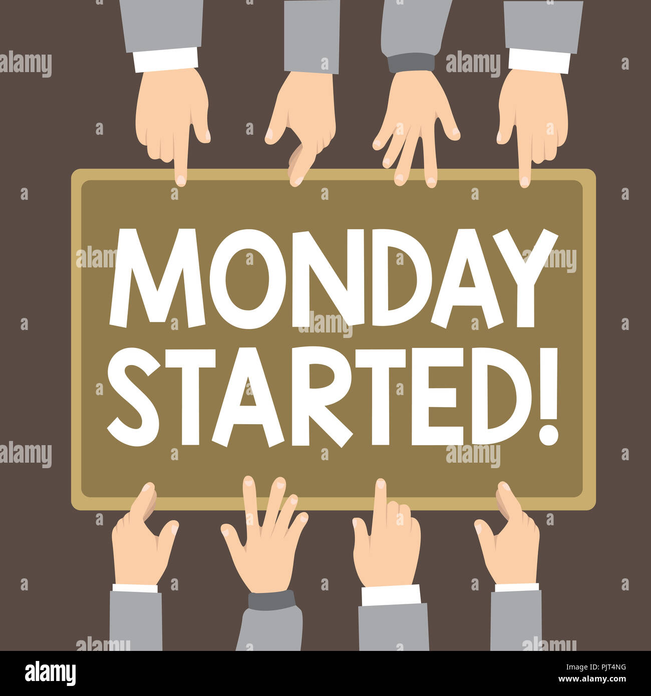 Text Zeichen angezeigt Montag begonnen. Konzeptionelle Foto immer bereit für neue Woche Rest ist über können mit der Arbeit beginnen. Stockfoto