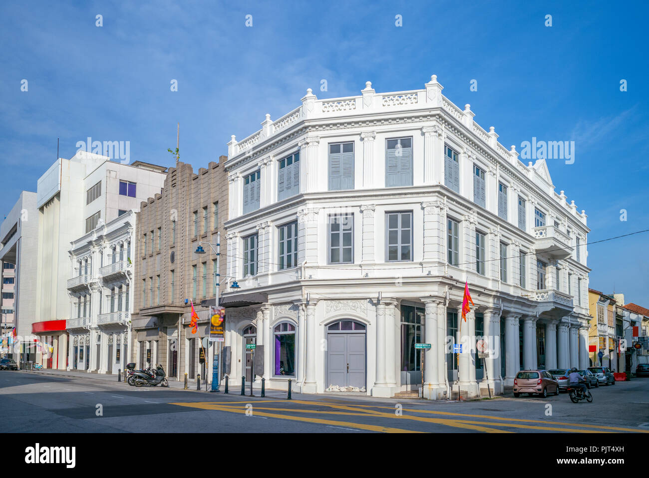 Blick auf die Straße von George Town, Penang, Malaysia Stockfoto