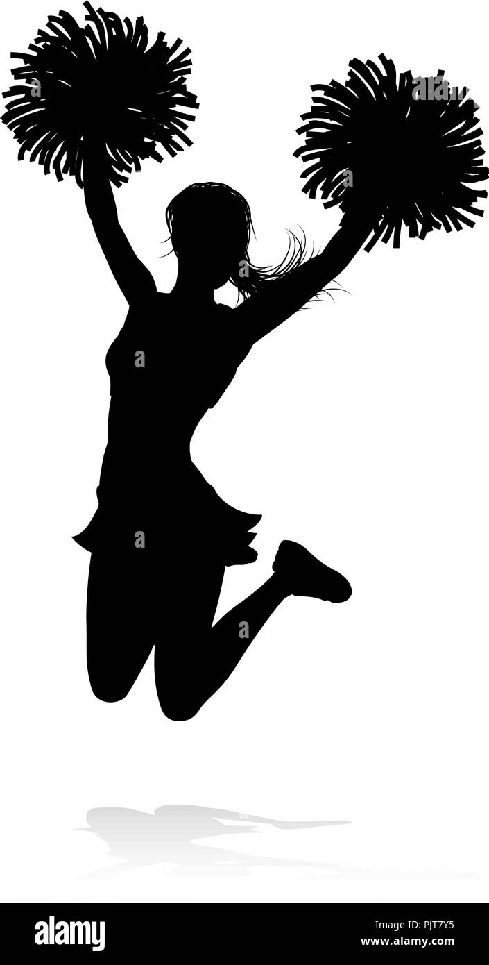 Cheerleader Pom Poms Silhouette Stock Vektor