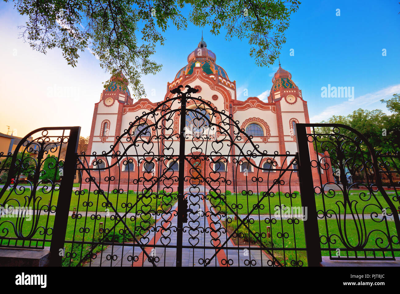 Subotica Synagoge bunten morgen sehen, Region Vojvodina in Serbien Stockfoto