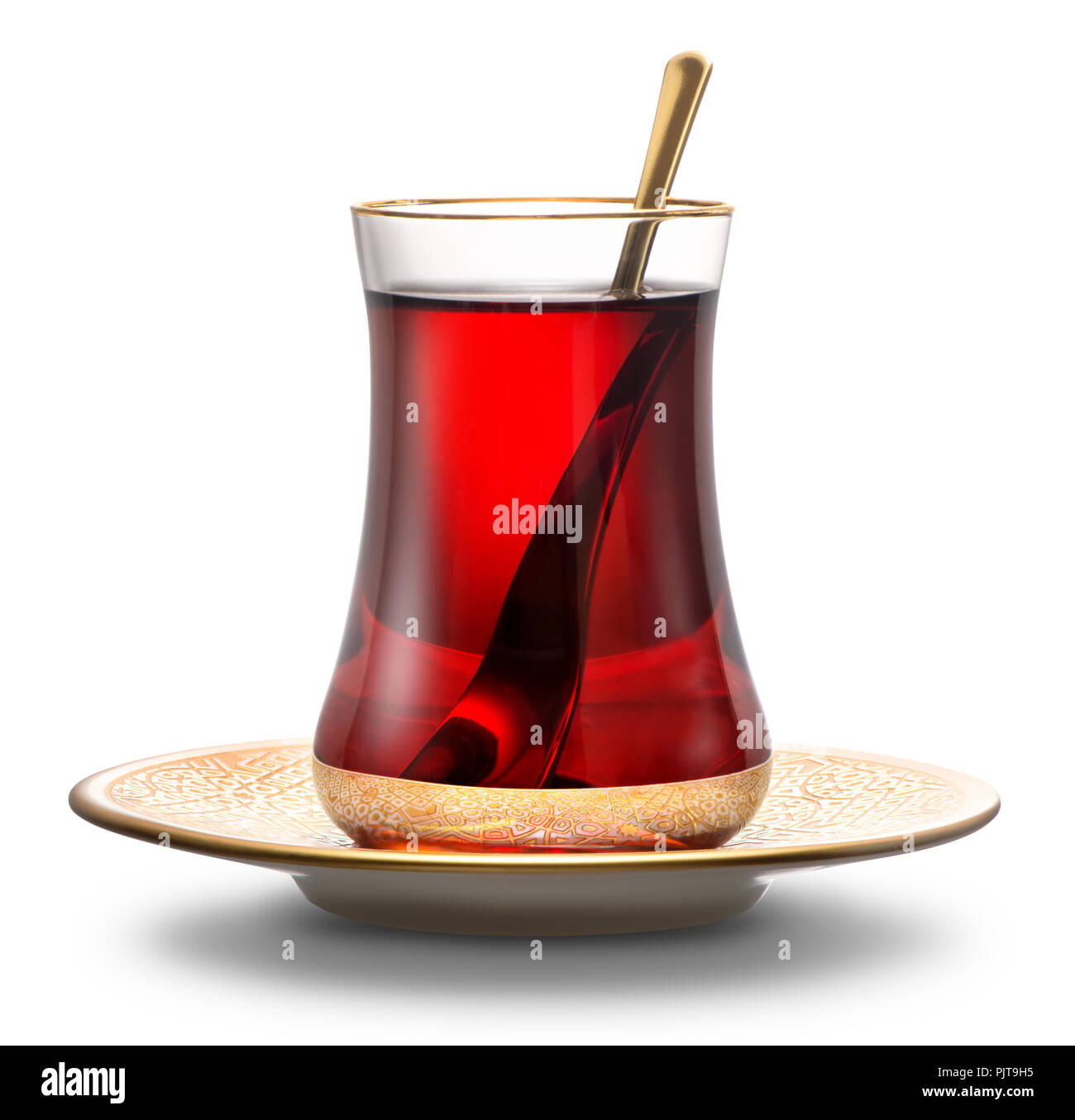 Apple türkischen Kaffee auf weißem Hintergrund Stockfoto