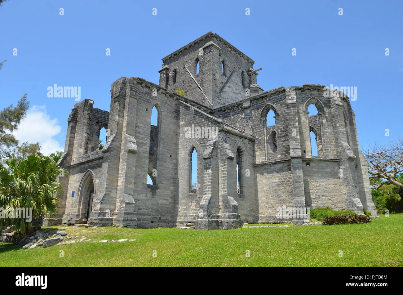 Die Unvollendete Kirche in Saint George, Bermuda. Stockfoto