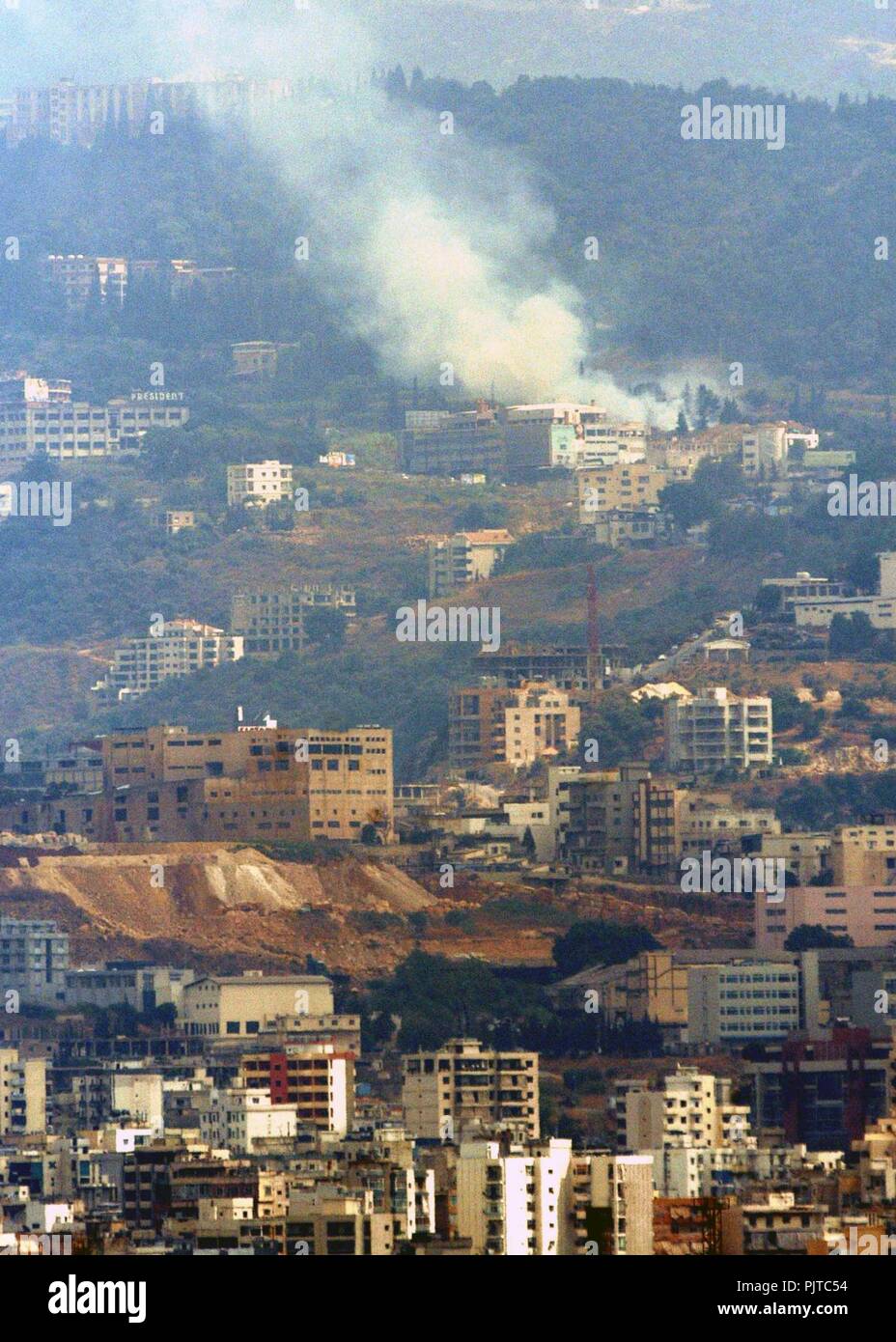 Beirut 22. Juli Rauch. Stockfoto