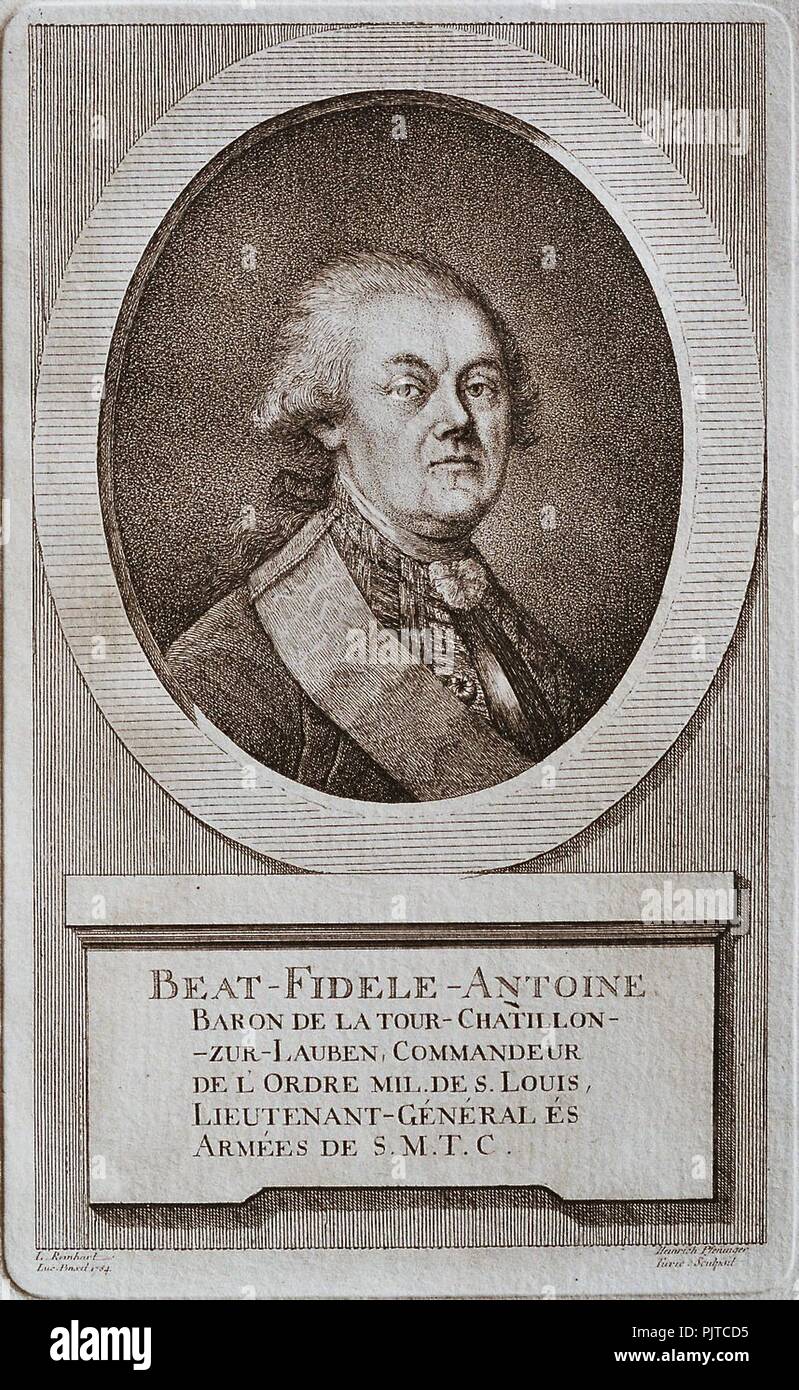 Beat Fidel Zurlauben Anton Johann Dominik aus Zug. Stockfoto