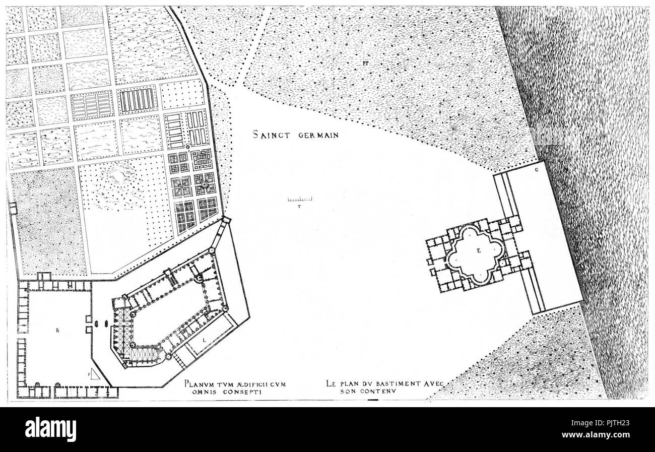 Bastiments v1 (Gregg 1972 p57) - St. Germain-en-Laye allgemeinen Plan. Stockfoto