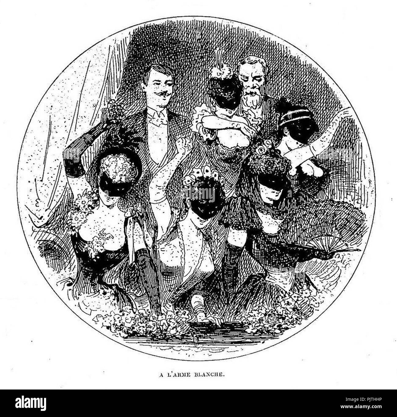 Bataille de confettis Au Bal de l'Opéra - Le Journal amusant - 27 février 1892. Stockfoto