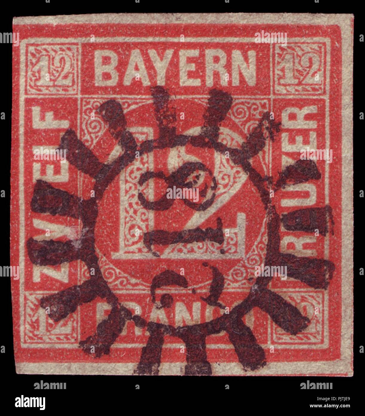 Bayern 1858 6 12 Kreuzer. Stockfoto
