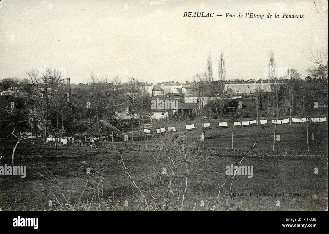 Beaulac-Bernos - Étang de la fonderie. Stockfoto