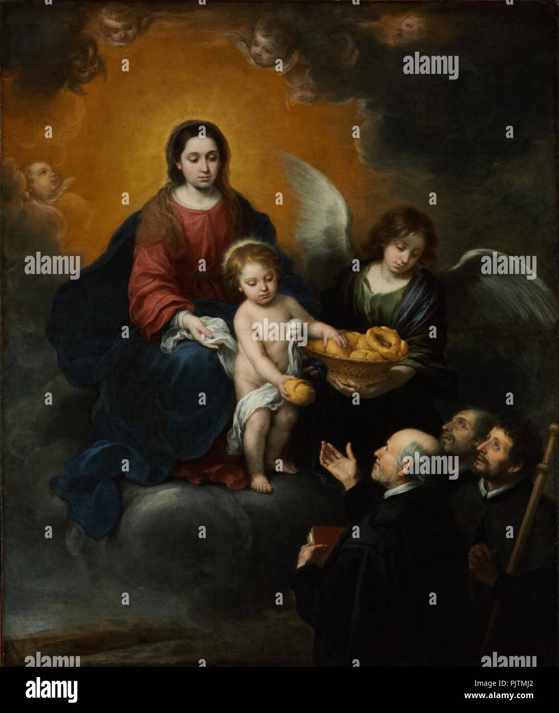 Bartolomé Esteban Murillo - das Kind Christus Verteilen von Brot für die Pilger. Stockfoto