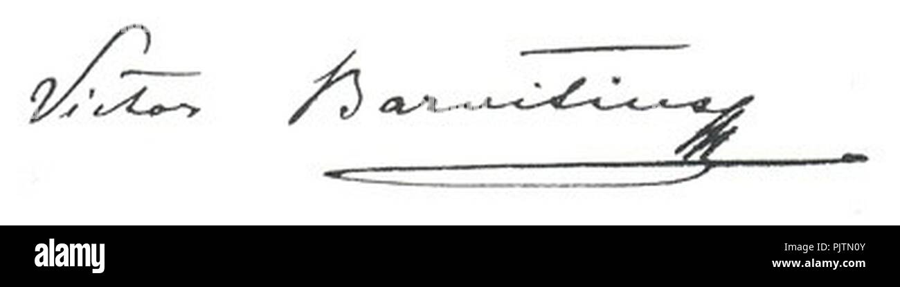 Barvitius-Viktor-Signatur. Stockfoto