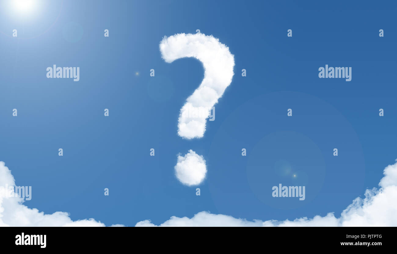 Fragezeichen Cloud Sky Stockfoto