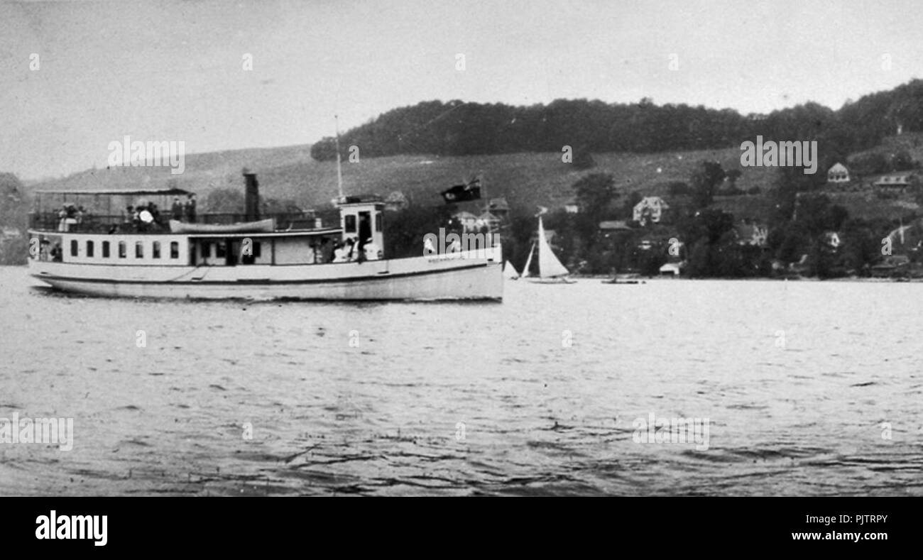 Bateau a Vapeur sur le Lac Massawippi Vers 1904. Stockfoto