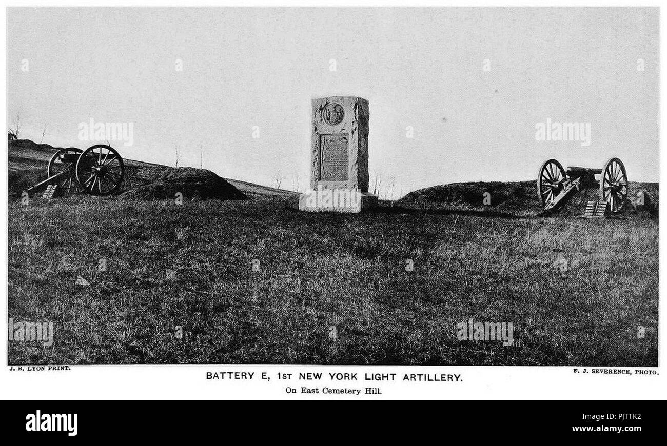 Batterie E, 1. NY Artillerie p1218. Stockfoto