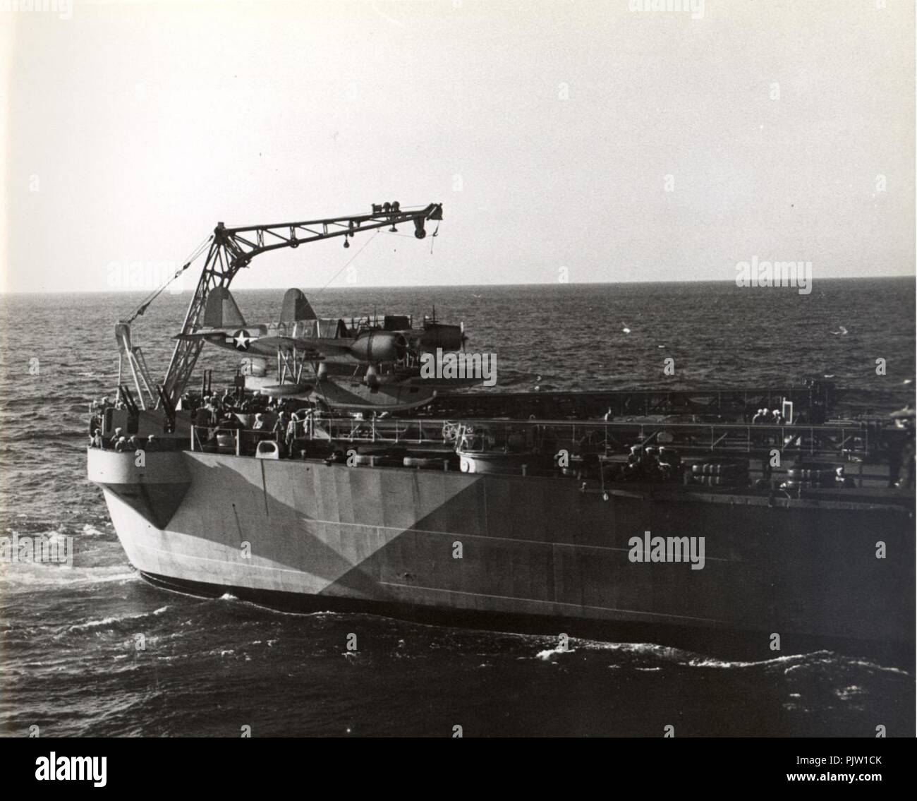 BB-63 fantail mit OS 2 Us. Stockfoto