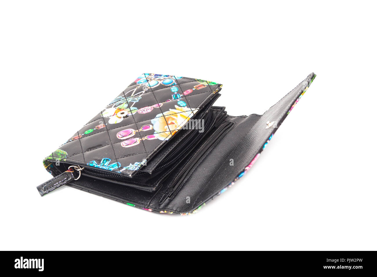 Brieftasche auf weißem Hintergrund, isolierte Subjekt, Photo Studio Stockfoto