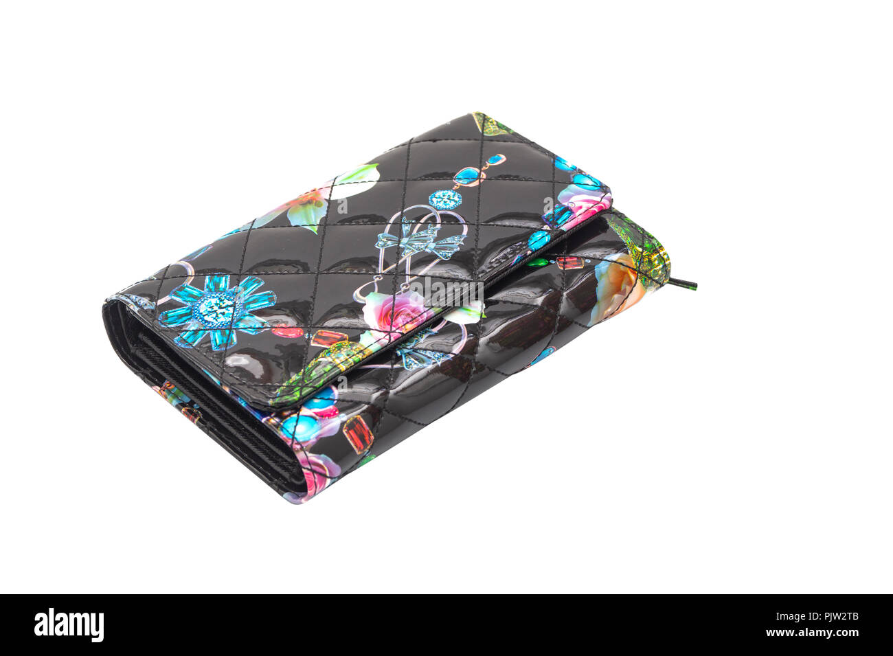 Brieftasche auf weißem Hintergrund, isolierte Subjekt, Photo Studio Stockfoto