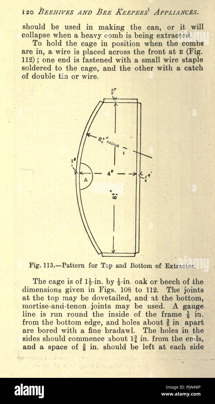 Bienenstöcke und Geräte Imker" (Seite 120). Stockfoto