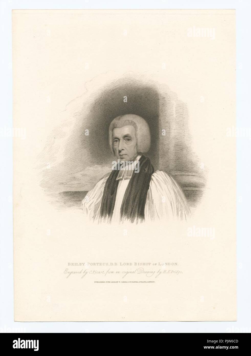 Porteus Beilby, D.D. Herrn Bischof von London Stockfoto