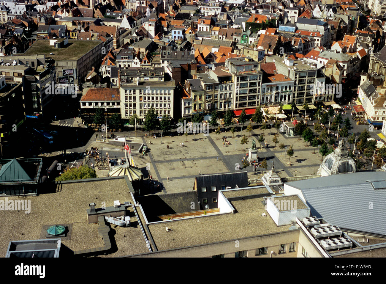 Der Groenplaats in Antwerpen (Belgien, 15/09/2006) Stockfoto