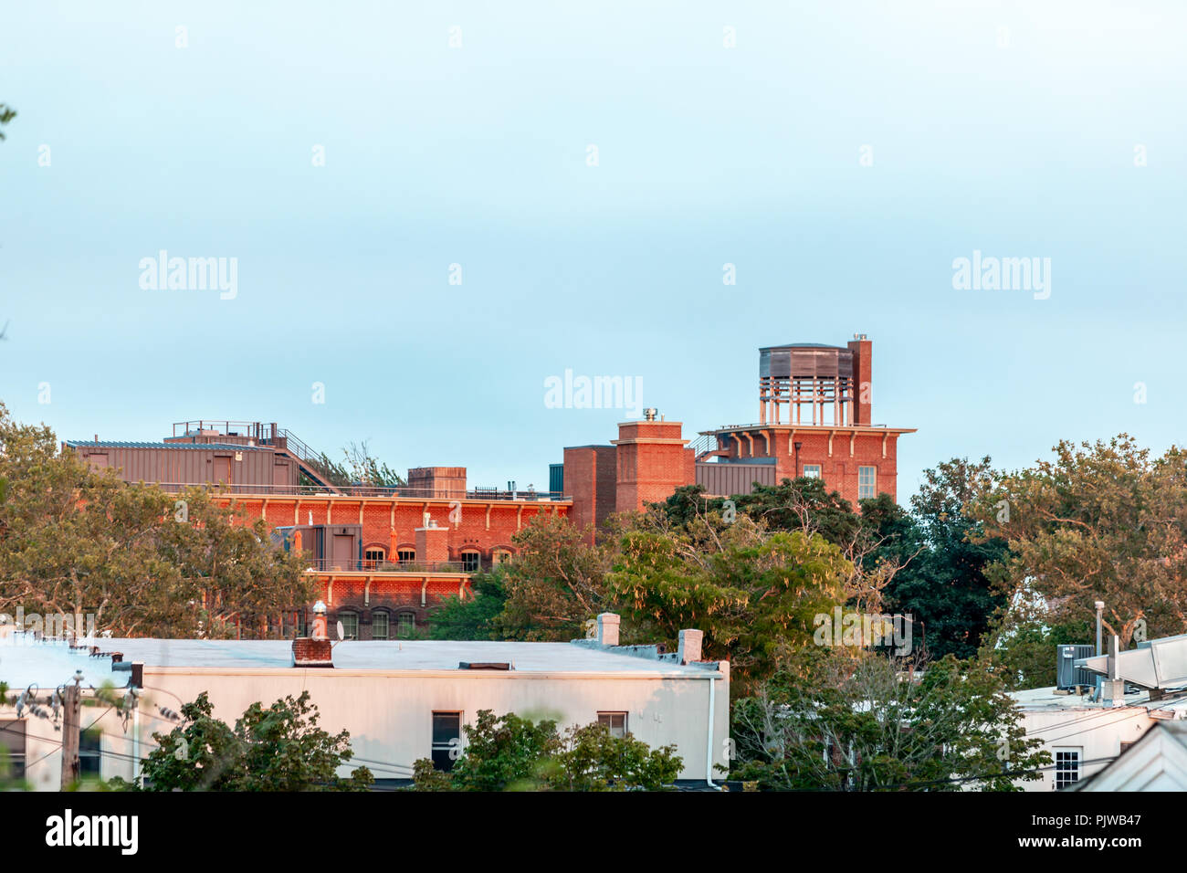 Bulova Gebäude im späten Tag Sonne in Sag Harbor, NY Stockfoto