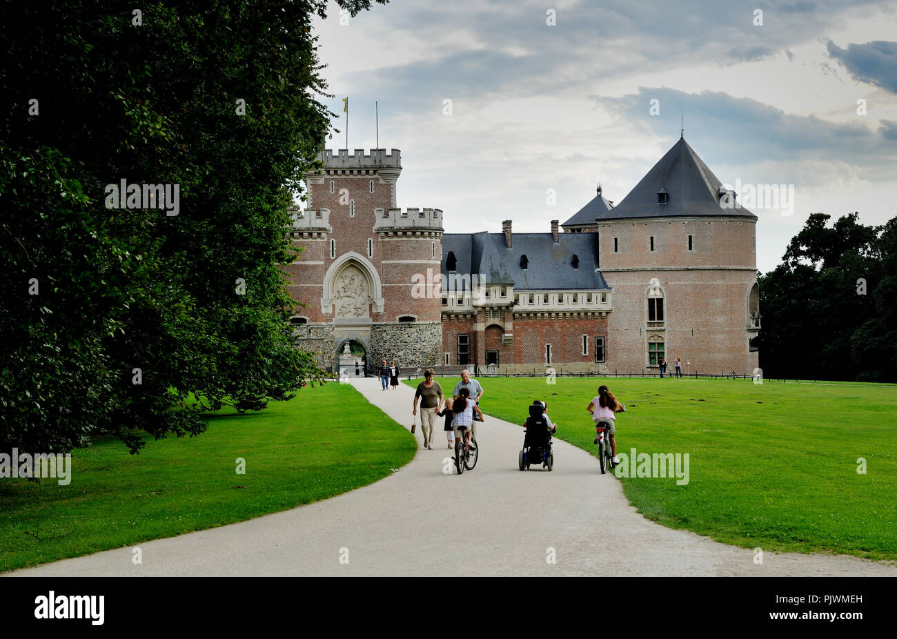 Die gaasbeek Castle in der Nähe von Lennik (Belgien, 09/08/2008) Stockfoto