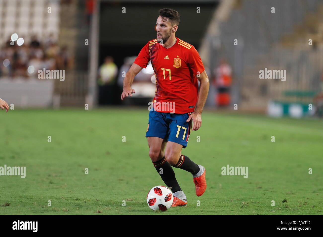 Cordoba, Spanien. 6. Sep 2018. Alfonso Pedraza (ESP) Fußball: UEFA unter 21 Meisterschaft Qualifying Match zwischen U21 Spanien 3-0 U 21 Albanien im Estadio El Arcangel in Cordoba, Spanien. Credit: mutsu Kawamori/LBA/Alamy leben Nachrichten Stockfoto