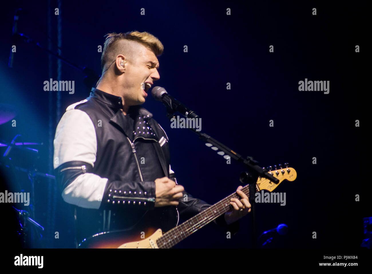 São Paulo, Brasilien. 8. Sep 2018. Nick Carter führt im Tropical Butantã am Samstagabend in São Paulo, Brasilien. Credit: Hella Devoraes/Alamy Leben Nachrichten. Stockfoto
