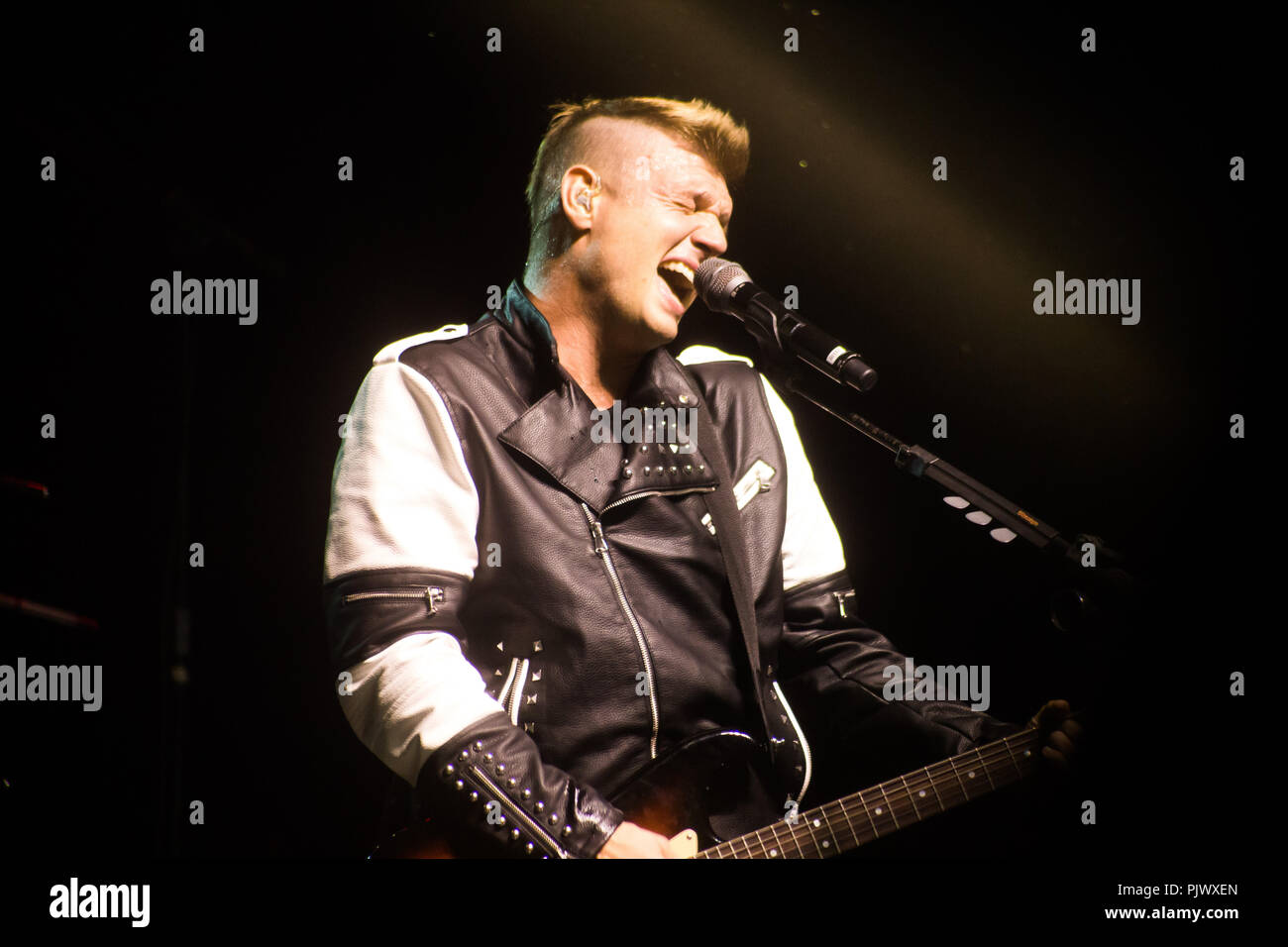 São Paulo, Brasilien. 8. Sep 2018. Nick Carter führt im Tropical Butantã am Samstagabend in São Paulo, Brasilien. Credit: Hella Devoraes/Alamy Leben Nachrichten. Stockfoto