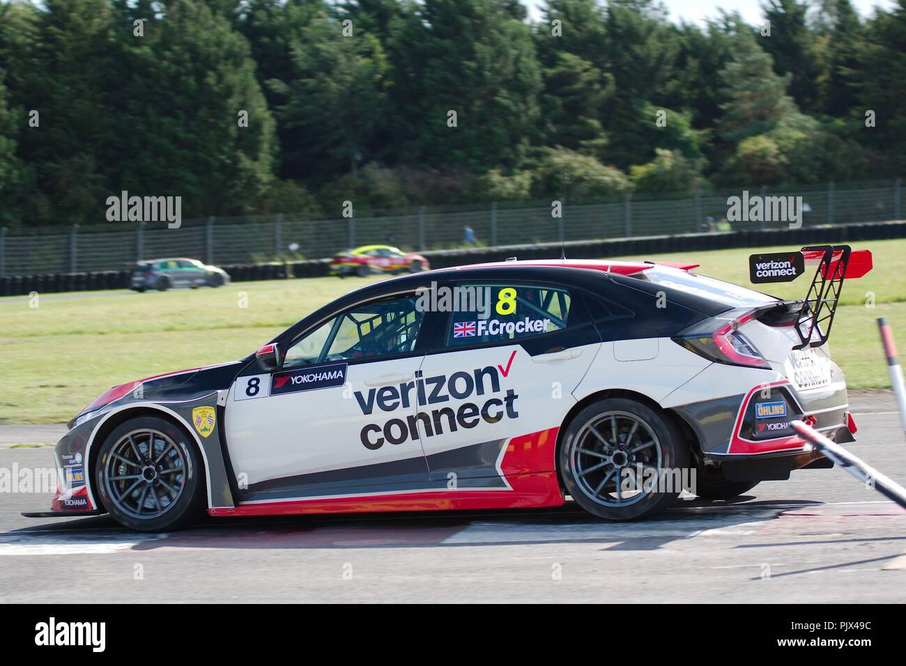 Dalton auf T-Stücke, England, 9 September 2018. Finlay Crocker Fahr einen Honda Civic Type-R für Verizon verbinden Racing in Runde 11 der TCR UK Touring Car Championship im Croft. Credit: Colin Edwards/Alamy Leben Nachrichten. Stockfoto