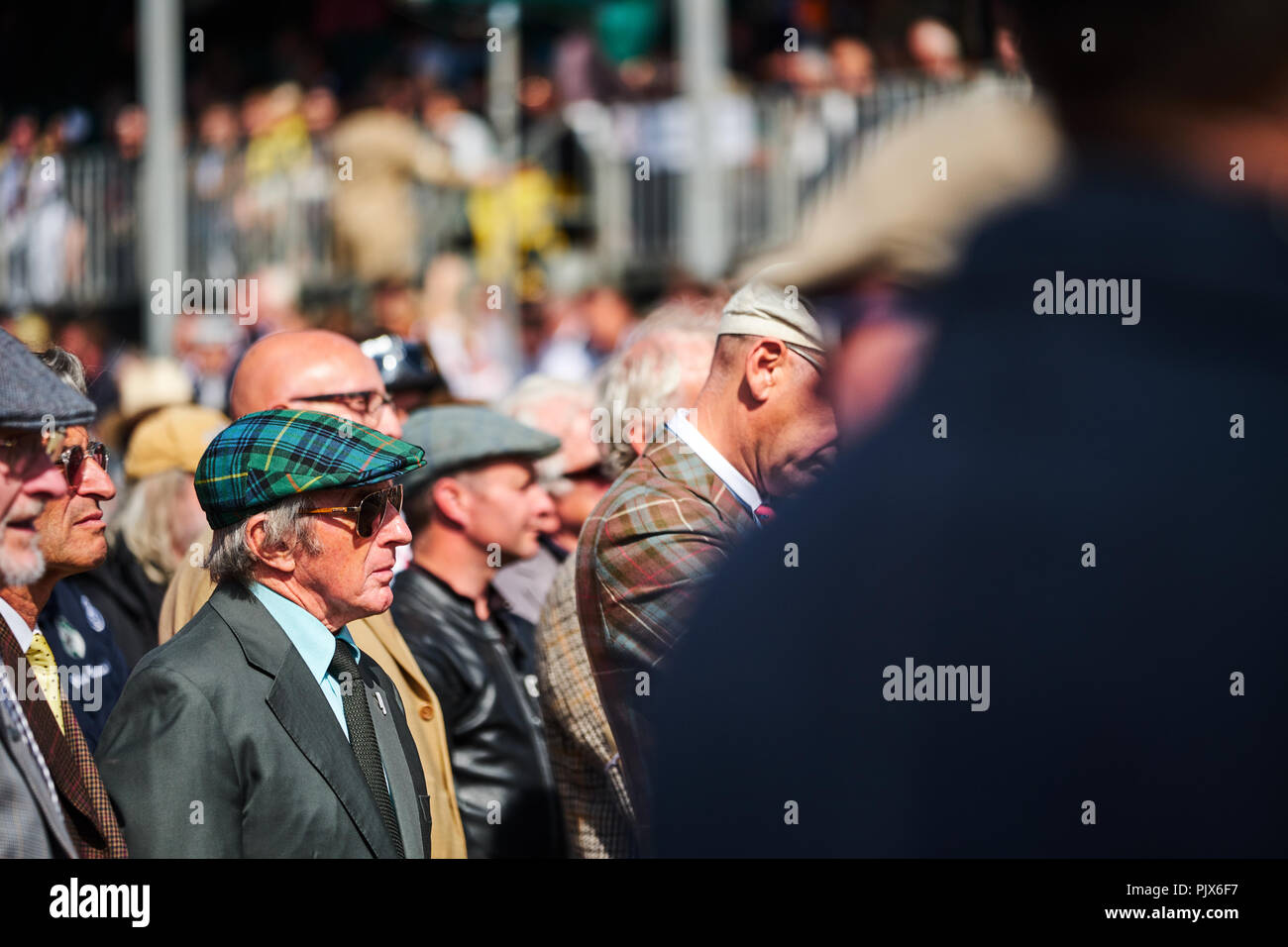 Chichester, West Sussex, UK, 9. September 2018. Sir Jackie Stewart während des Goodwood Revival in Goodwood Motor Circuit. Foto: Gergo Toth/Alamy leben Nachrichten Stockfoto