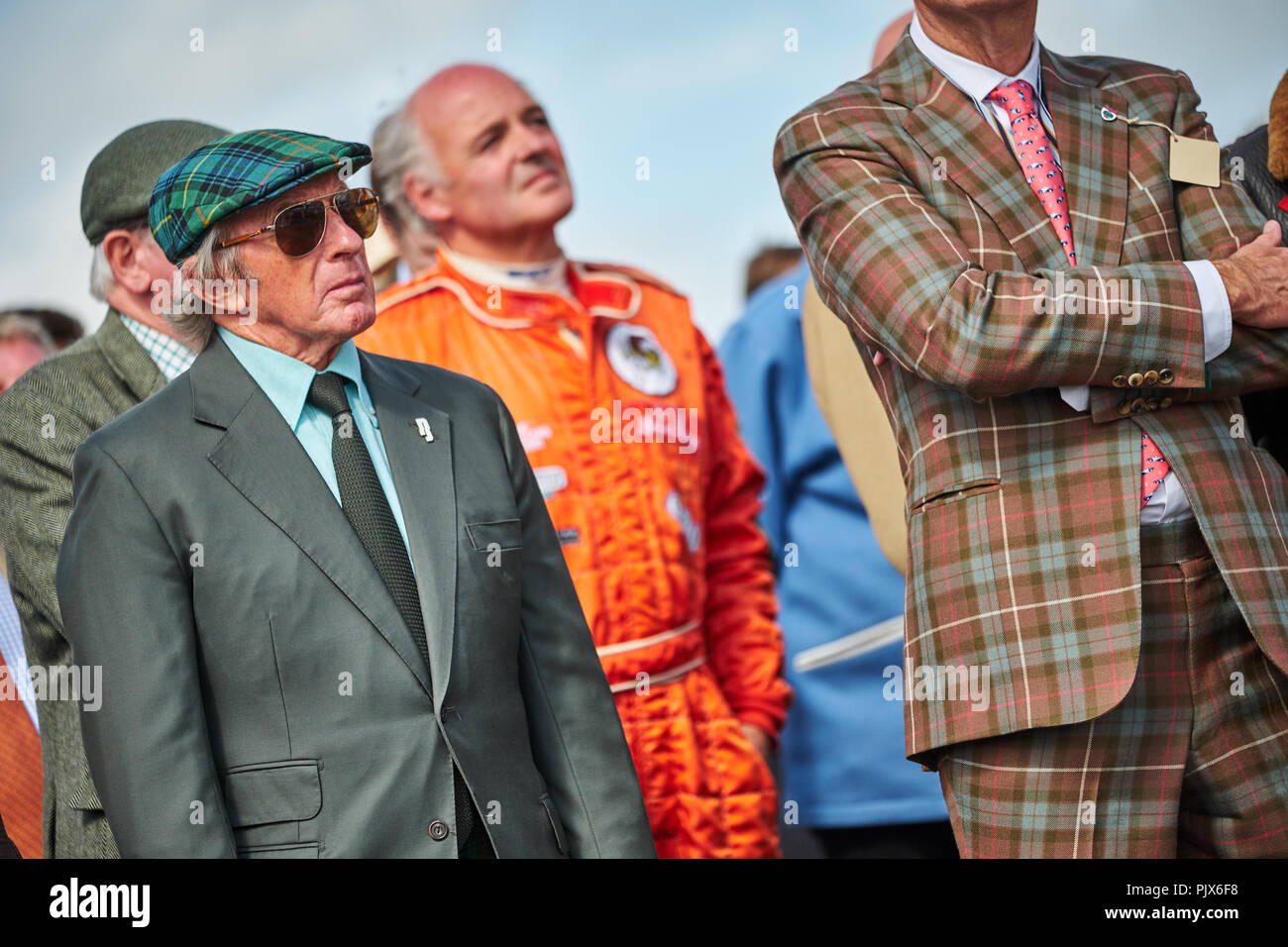 Chichester, West Sussex, UK, 9. September 2018. Sir Jackie Stewart während des Goodwood Revival in Goodwood Motor Circuit. Foto: Gergo Toth/Alamy leben Nachrichten Stockfoto