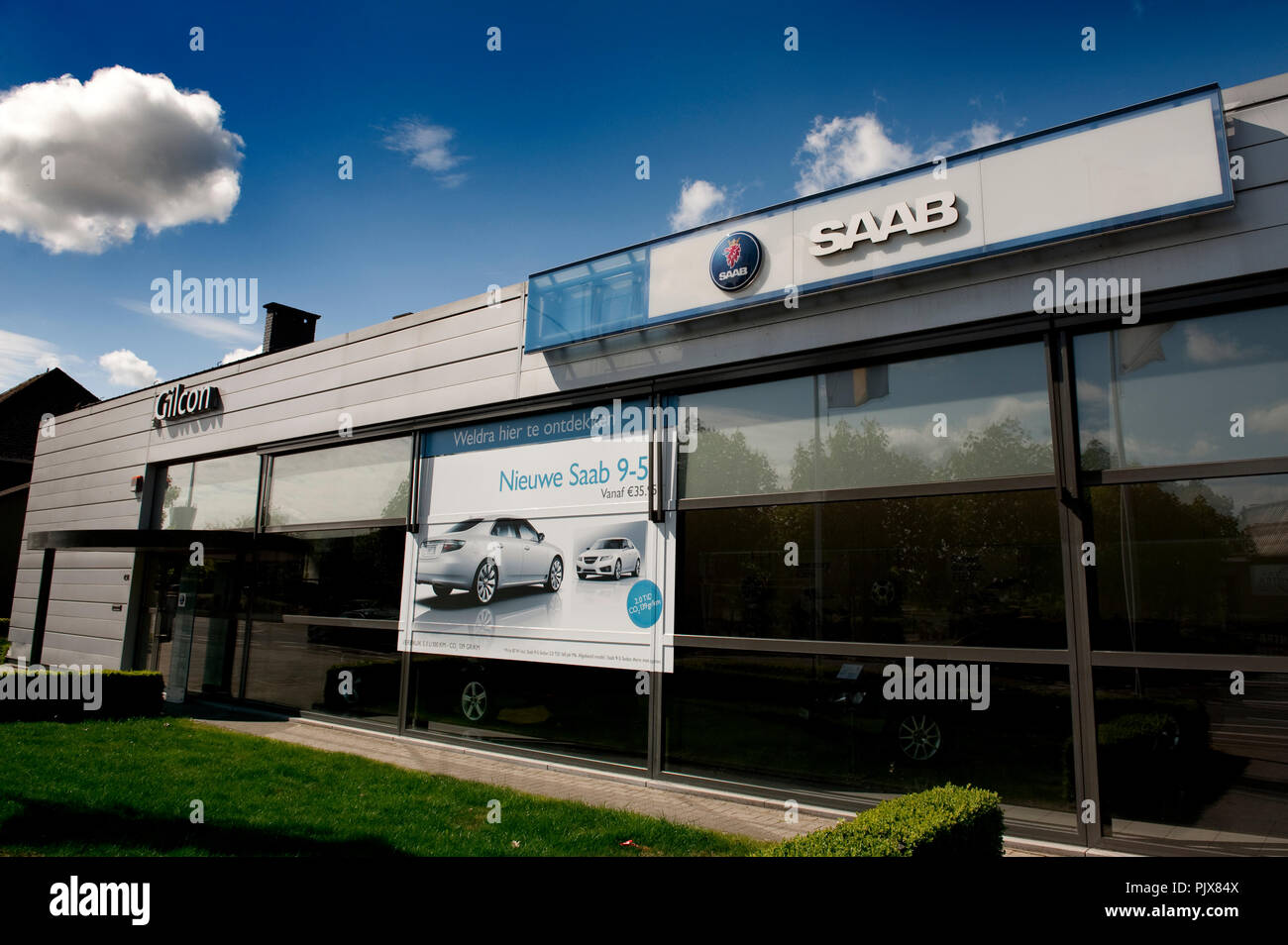 Ein Saab Automobile Garage in Bad Sassendorf (Belgien, 01/05/2010) Stockfoto