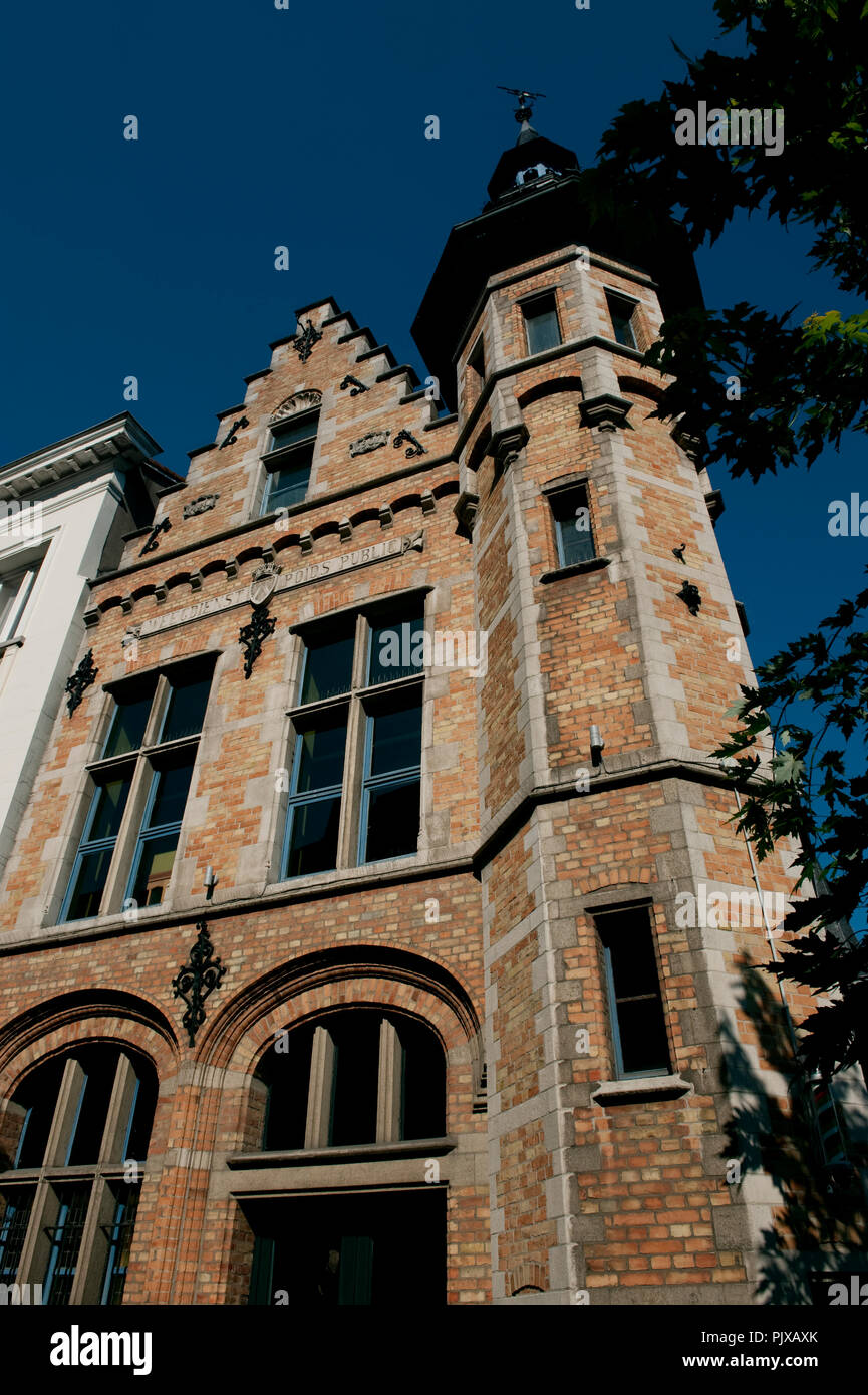 Die alten Stadswaag Gebäude im Zentrum von Kortrijk (Belgien, 20/09/2008) Stockfoto