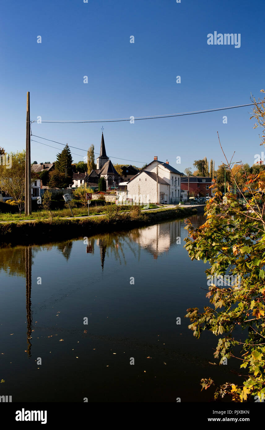 Impressionen von der Sambre in Landelies (Belgien, 24/10/2011) Stockfoto