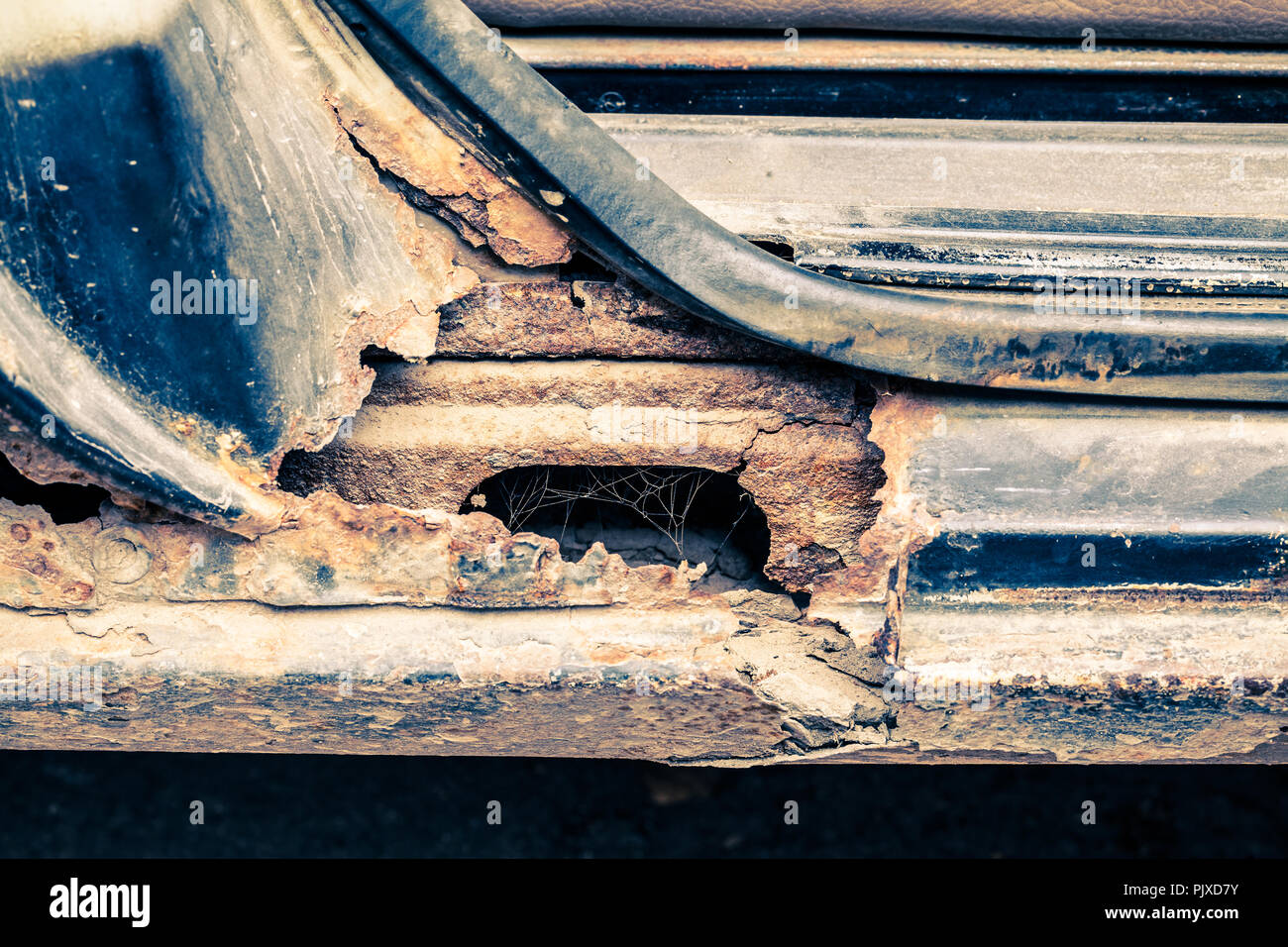 Rusty Schwelle von Auto als backgroun verwendet. Retro Style  Stockfotografie - Alamy