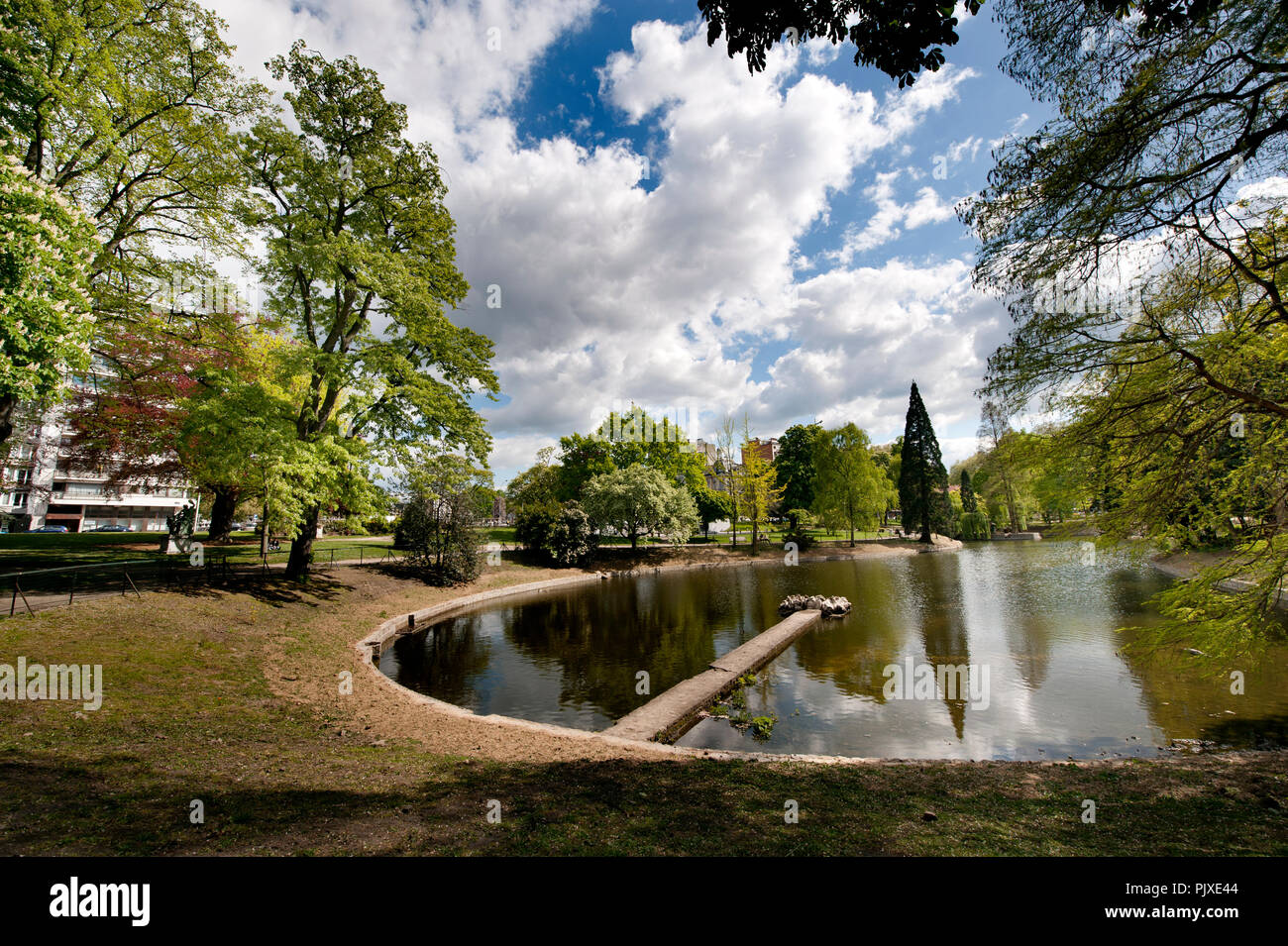 Der Parc d'Avroy in Lüttich (Belgien, 18/04/2014) Stockfoto