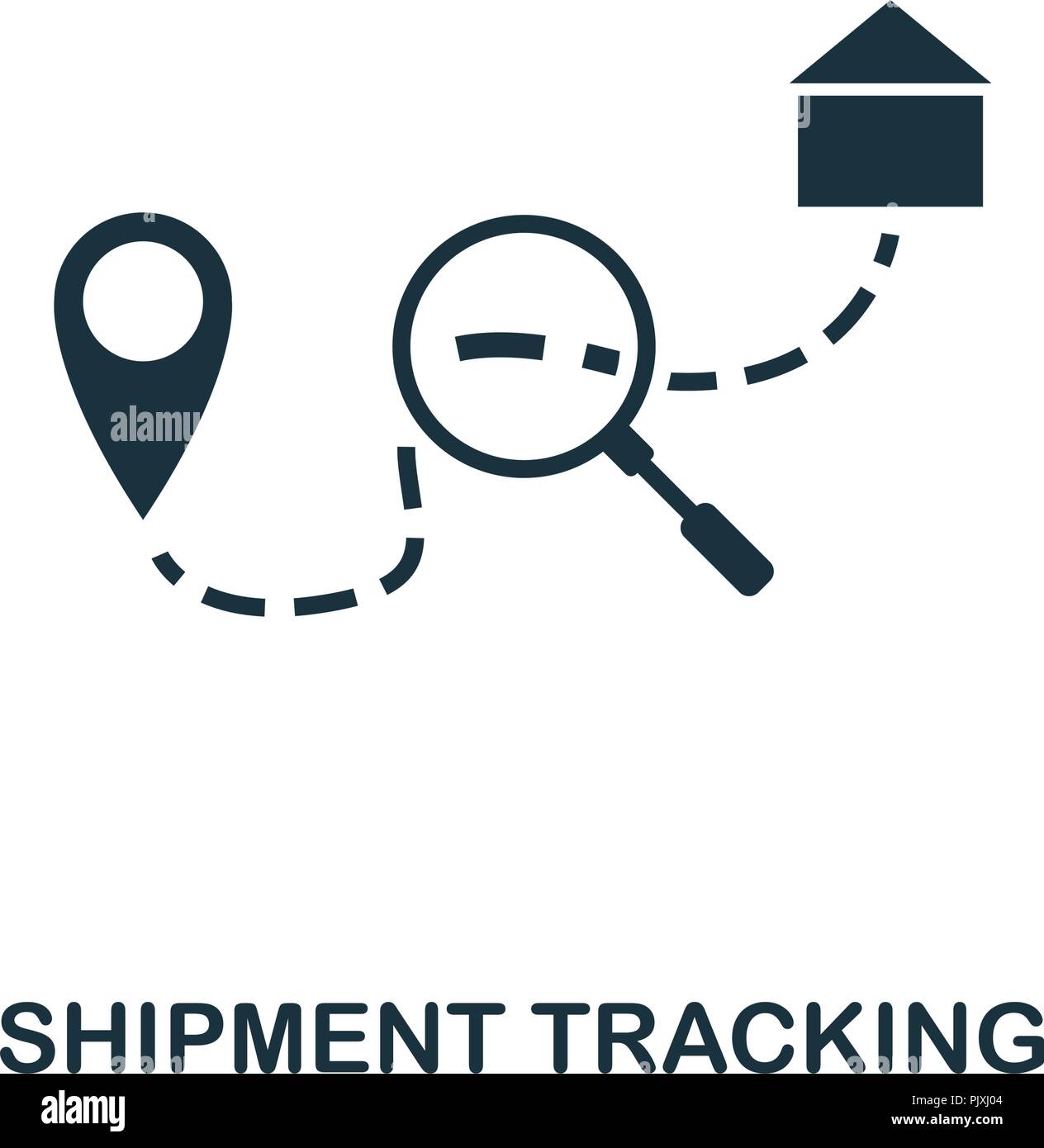 Sendungsverfolgung Symbol. Schwarzweiß-Design von der Logistik Lieferung Sammlung. UI. Pixel Perfect einfache Piktogramm Sendungsverfolgung Symbol. Web De Stock Vektor