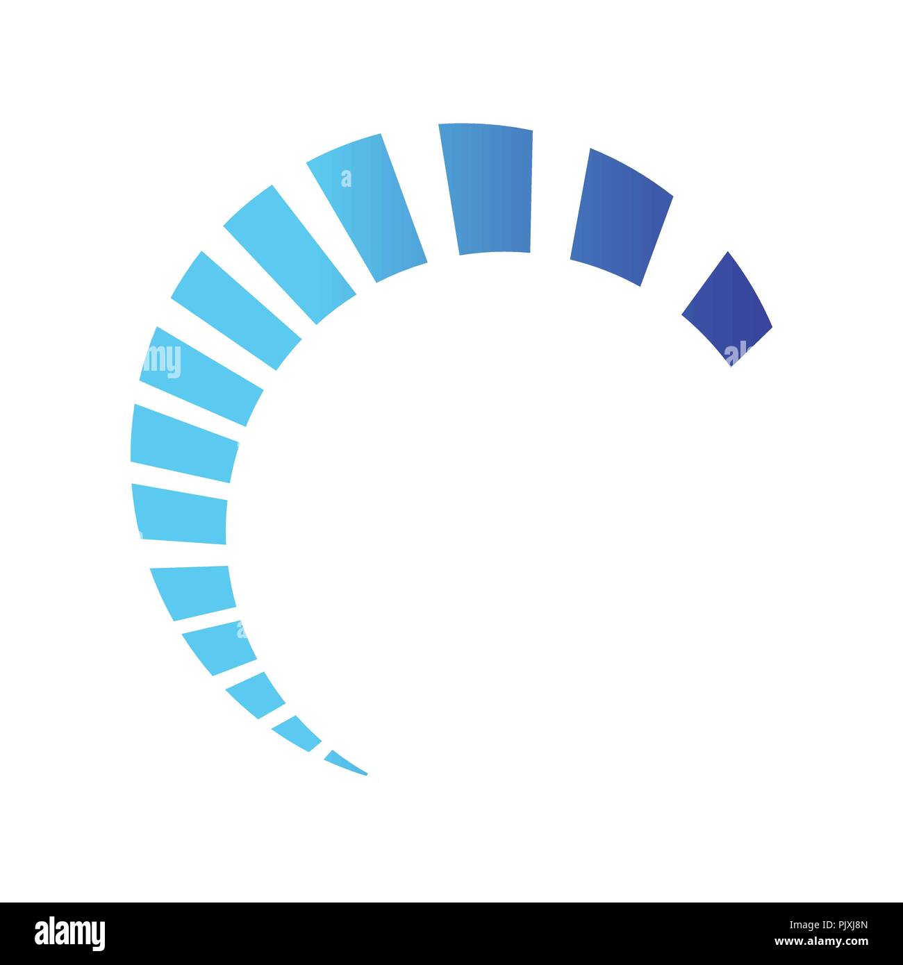 Halbkreis laden Swoosh vektor design auf blauen Farbtöne Stock Vektor