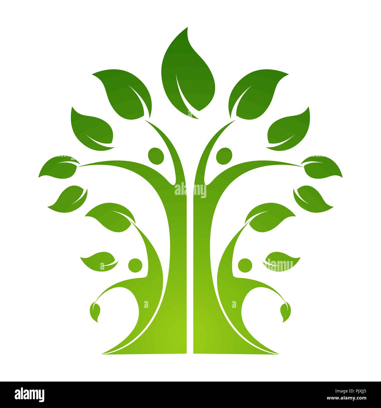 Freundschaft kleben zusammen organischen Menschen logo Leute logo Baum logo Vektor logo Vorlage Stock Vektor