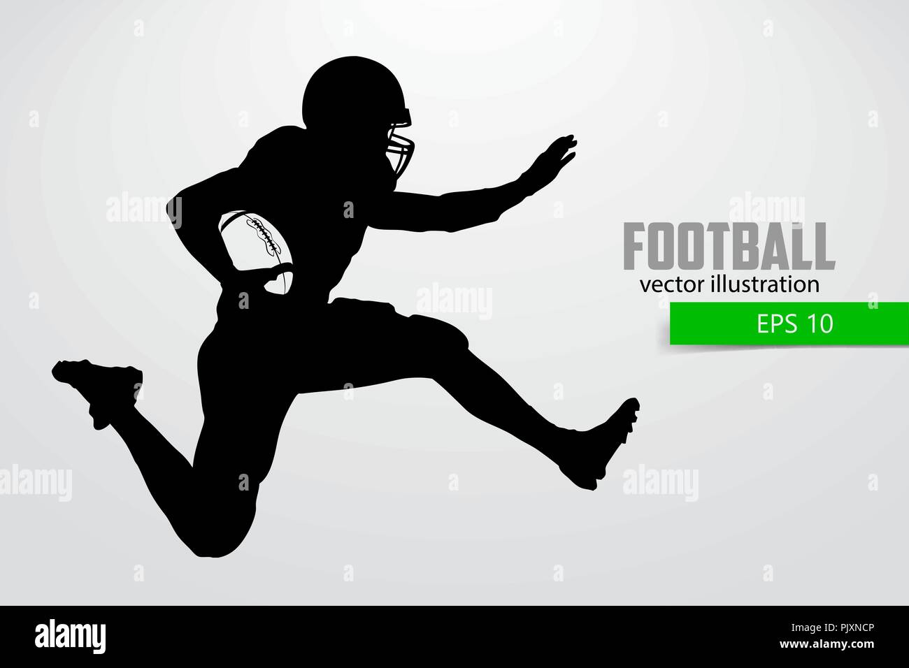 Silhouette einer Fußball-Spieler. Eingestellt. Hintergrund und Text auf einem separaten Layer, Farbe kann mit einem Klick geändert werden. Rugby. American Football. Vektor krank Stock Vektor