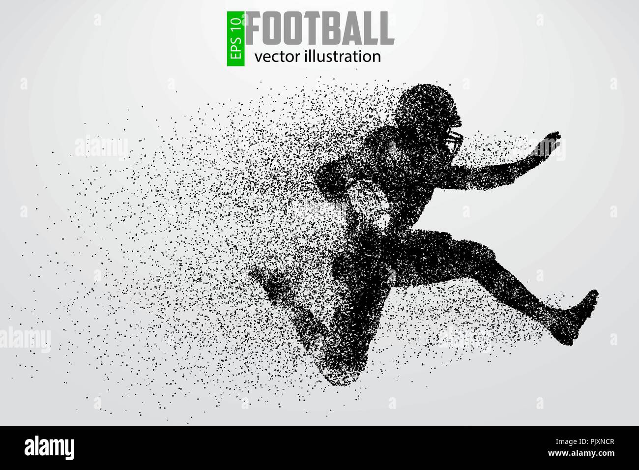 Silhouette einer Fußball-Spieler. Eingestellt. Hintergrund und Text auf einem separaten Layer, Farbe kann mit einem Klick geändert werden. Rugby. American Football. Vektor krank Stock Vektor