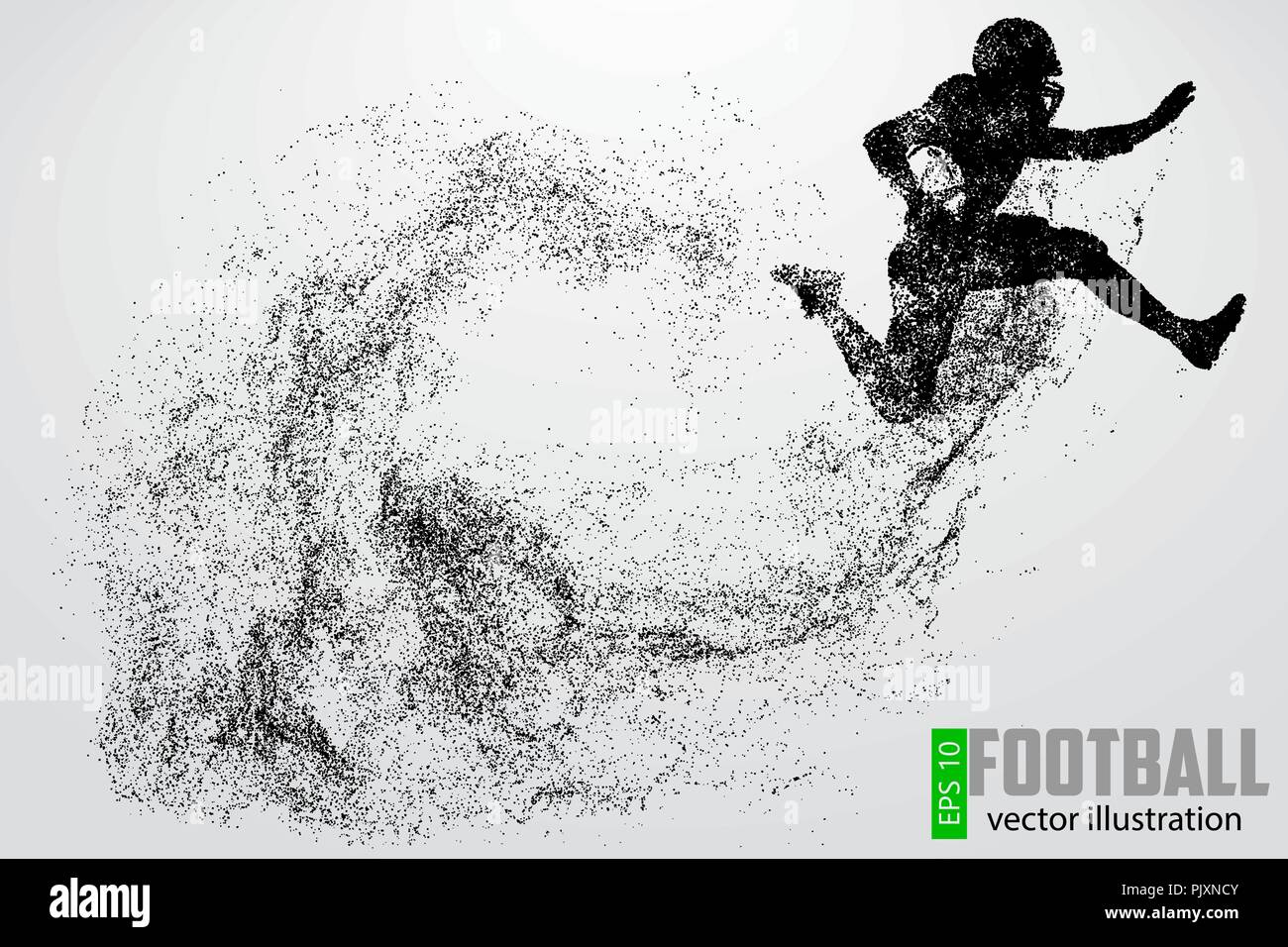 Silhouette einer Fußball-Spieler. Eingestellt. Hintergrund und Text auf einem separaten Layer, Farbe kann mit einem Klick geändert werden. Rugby. American Football. Vektor krank Stock Vektor