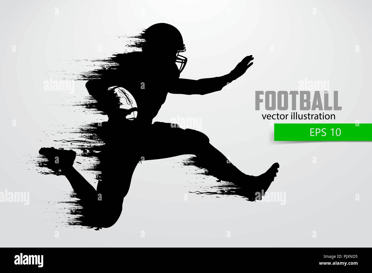 Silhouette einer Fußball-Spieler. Eingestellt. Hintergrund und Text auf einem separaten Layer, Farbe kann mit einem Klick geändert werden. Rugby. American Football. Vektor krank Stock Vektor