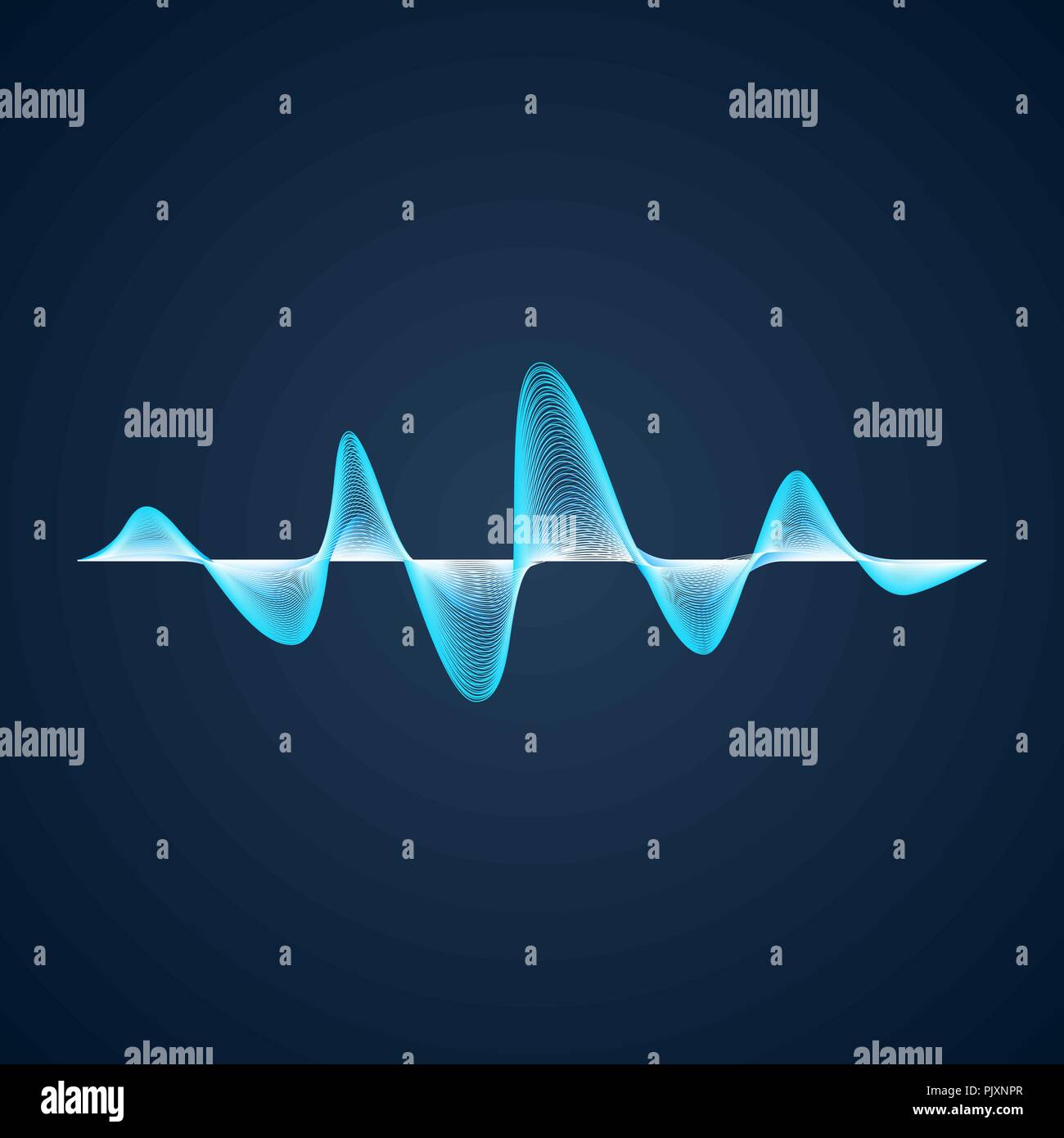 Sound wave Pattern. Equalizer graf Design. Abstrakt Blau Digital Waveform. Vector Illustration auf dunklem Hintergrund isoliert Stock Vektor