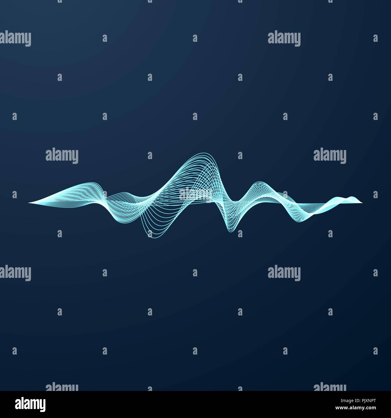 Blue Sonic Wave Line. Abstrakt Blau digital Equalizer. Vector Illustration Stock Vektor