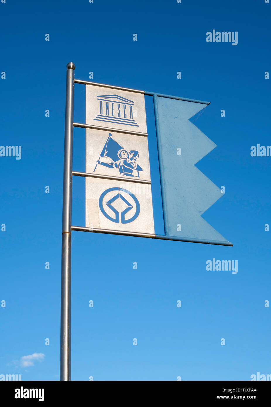 Loire Tal von der UNESCO zum Weltkulturerbe weathervane oder Girouet in Jargeau, Indre-et-Loire, Frankreich, Europa Stockfoto