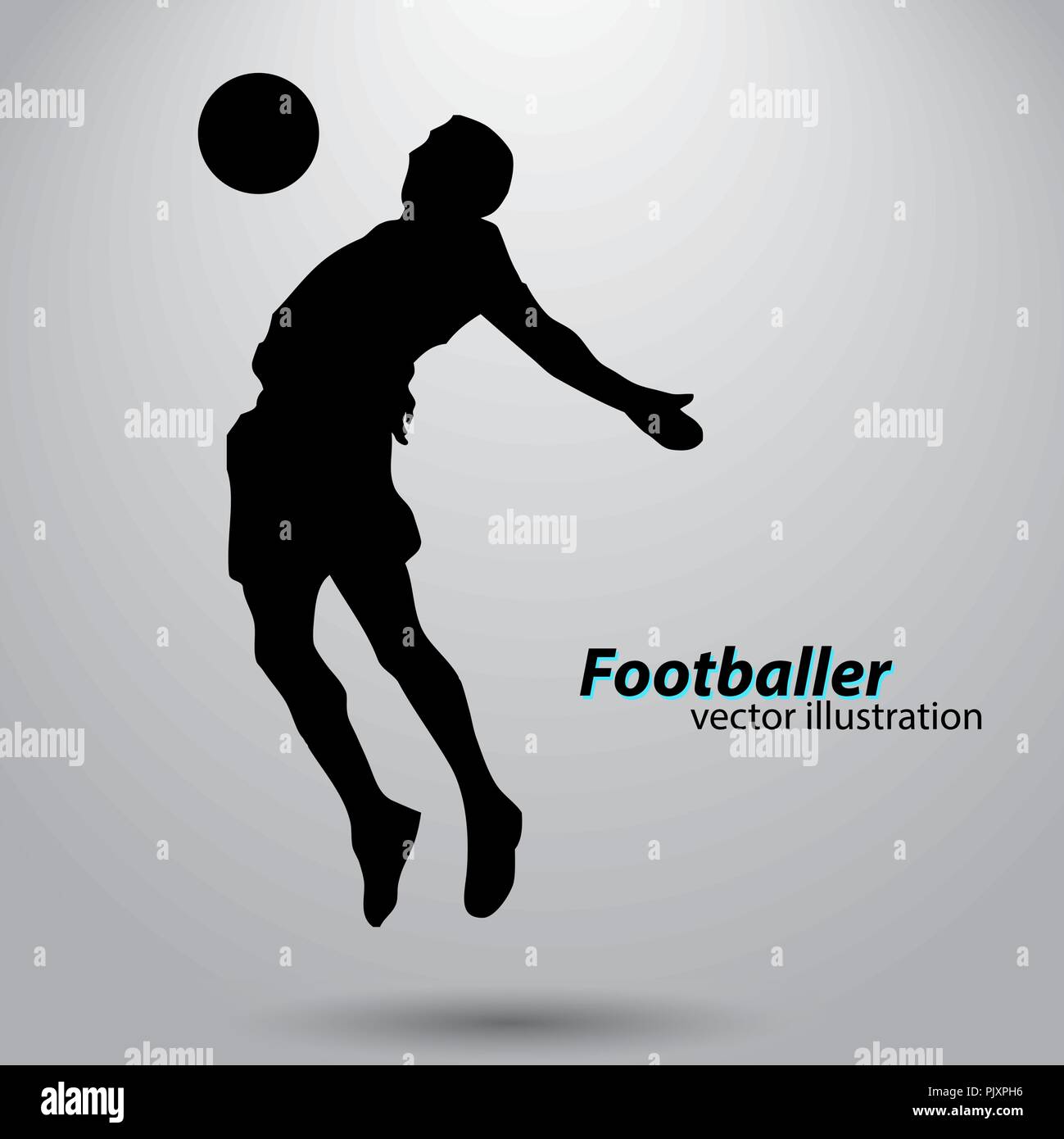 Silhouette eines Fußballspielers Stock Vektor
