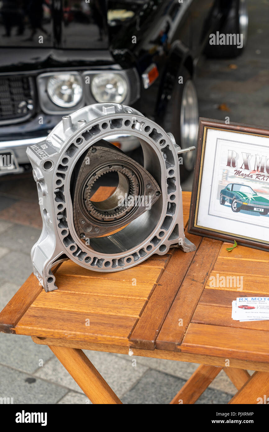 Mazda Rotary Motor Zylinder und Kolben auf Anzeige Stockfoto