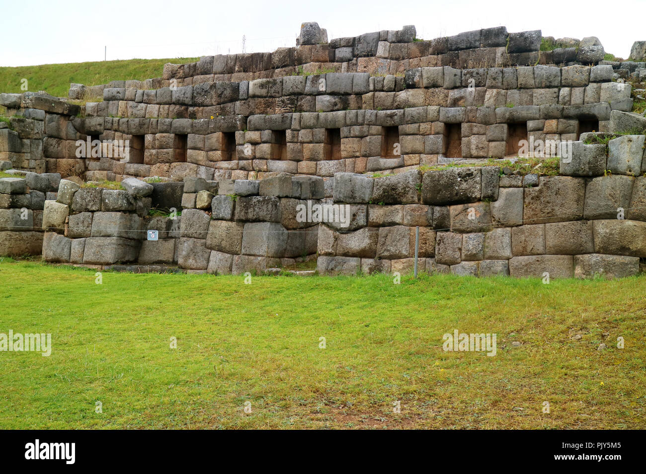 Sacsayhuaman, die alte Zitadelle von den Inka auf der Höhe der Stadt Cusco, Peru, archäologische Stätte Stockfoto